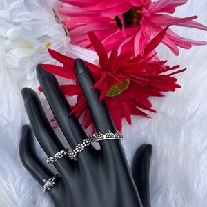 NEW 3/$12 Silvertone Band Rings Size 6